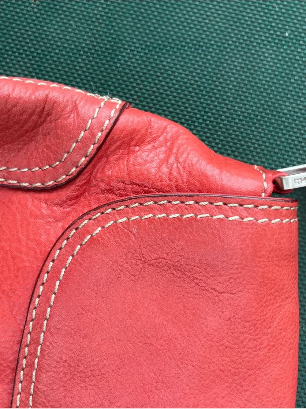 VINTAGE MICHAEL KORS CORAL Leather Shoulder Bag with Buckle Detail